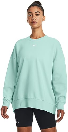 Under Armour Damen Rival Fleece Oversized Crew, (361) Neo Turquoise/White, S
