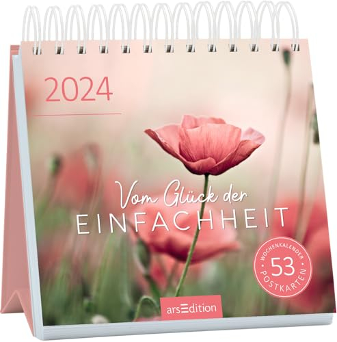 Postkartenkalender Vom Glück der Einfachheit 2024: Wochenkalender 2024, 53 Postkarten für mehr Leichtigkeit