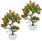 GANAZONO 2st Künstlicher Obstbaum Desktop-obstbaum Decoraciones para Sala De Casa Künstlicher Orangenbaum Im Topf Eingetopfter Erdbeerbaum PVC Gefälschter Pfirsichbaum Büro Pfirsichblüte