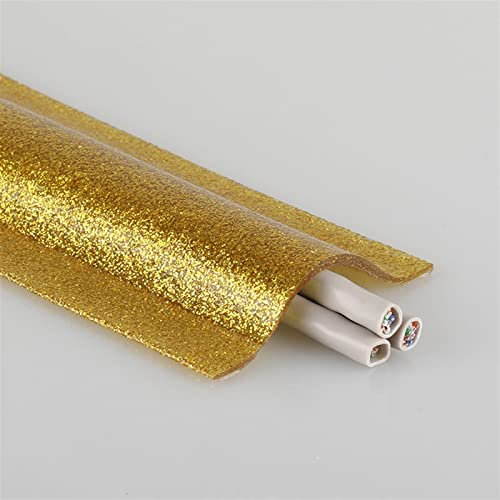 9.8ft Adhesive Floor Cable Cover, Wire Cover for Floor, Cable Grip Floor Cord Cover, Overfloor Cord Protector, Cable Management Prevent Cable Trips & Protect Wires (Color : Gold, Size : W 55mm(2.16'