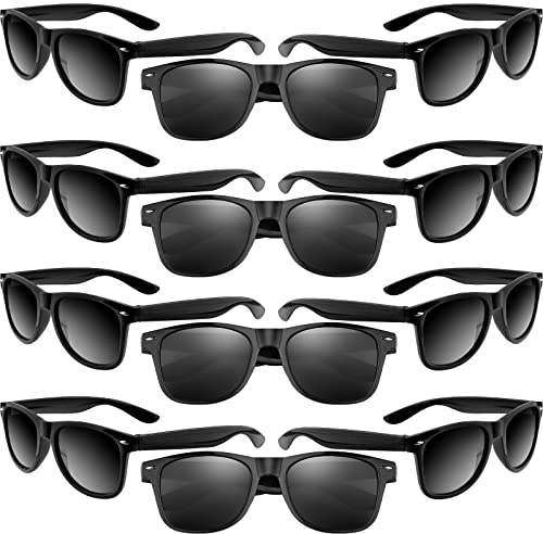 MIAHART 12 Pack Kids Party Sunglasses Bulk Summer Party Favors Retro Glasses for Boys and Girls Birthday Party Supplies, Black