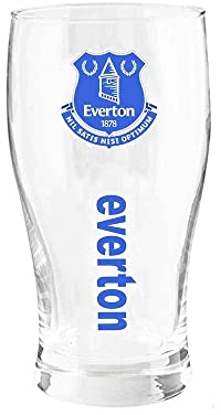 Everton FC Wordmark Pint Glass (One Size) (Clear/Blue)