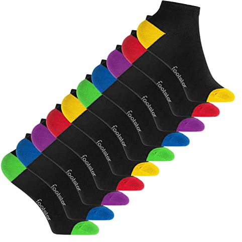 Footstar Kinder Baumwoll Kurzschaft Socken (10 Paar) mit abgesetzter Ferse und Spitze