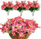 Elyjhyy Künstliche Stiefmütterchen, künstliche Stiefmütterchen, Kunststoffblumen, für drinnen und draußen, Dekoration für Zuhause, Garten, 6 Stück (rosa)