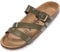 Palado Pantoletten Damen Ikaria – bequeme Sandalen Made in Spain - Hausschuhe mit dämpfendem Kork-Fußbett - modische Sommerschuhe Khaki Lack UK4,5 - EU37