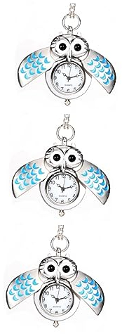 Abaodam 3stücke Owl Pocket Watch Halskette Für Frauen Cartoon Eule Design Quarz-Uhr Mit Elegantem Für Alltag Und Besondere Anlässe