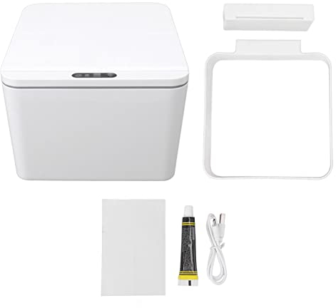 Jenngaoo Petite Poubelle, Poubelle sans Contact de 4 L, Poubelle Automatique, Poubelle Suspendue, Poubelle à Détection Intelligente pour Placard, Salle de Bain, Bureau, Camping