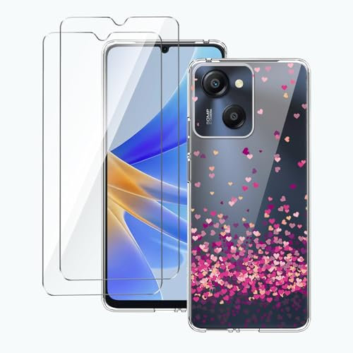 LYZXMY Coque pour Blackview Oscal Modern 8 (6.75) Transparent Housse + 2 x Verre trempé Protection écran, Souple Silicone Étui Protection Bumper TPU Téléphone Case Cover-WM85