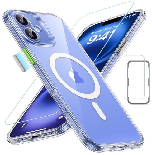 ESR for iPhone 16 Case (4 in 1) Set, Translucent Matte Case with Screen Protector, Compatible with MagSafe, Military-Grade Protection, Classic Series, Clear Set