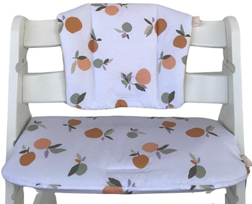 LUCCA kids Kissen für Hochstuhl, mit Kunststoffbeschichtung für eine einfache Reinigung, kompatibel mit Hauck Alpha und ähnlichen Modellen (Obstweiß)