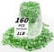 1 LB Green Flat Glass Beads, 160-180PCS Small Glass Marbles, Mini Flat Round Pebbles for Vase Filler and Floral, Fish Tank Rocks Decorative Gemstones for Home and Aquarium Décor