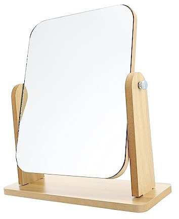 MERRYHAPY Espejo De Maquillaje De Sobremesa Espejo Cuadrado Giratorio para Uso Dormitorio