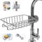 Stainless Steel Sink Drain Rack - Faucet Sponge Holder - Kitchen and Bathroom Storage Shelf - Hanging Soap Dish Brush Dishcloth Drainer