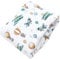 TupTam Krabbeldecke für Baby 120x120 cm - Gepolsterte Spieldecke Baby Baumwolle, XXL, OEKO-TEX, Weich & Hautfreundlich, Farbe: Rund 120 cm/Füchse/Flugzeuge/Ballons/Grün