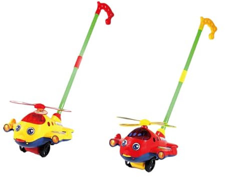 perfeclan 2-teiliges Schiebespielzeug für Vorschulkinder, Lernaktivitäten, Trolleys, Laufen Lernen, frühe Entwicklung, Schiebespielzeug für 1–3-jährige Babys