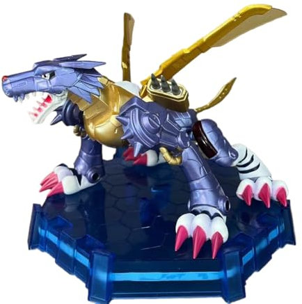 LINGTAOM Anime Figur Metall Garurumon Stehhaltung 17 cm PVC Desktop Ornament Charakter Modell Sammlerstück Statue