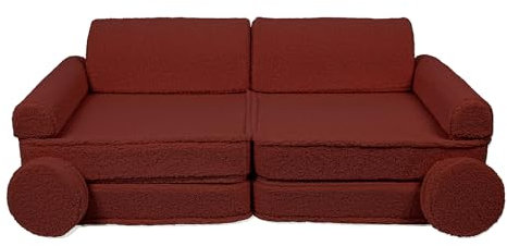 MEOWBABY Sofa für Kinderzimmer - Spielsofa für Kinder, Kindersofa, Bearly, Dunkelbraun