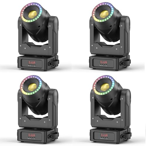 Moving Head Discolicht Partylichter 150W, RGBW LED 7 Muster 7 Farben 3 Prismen Zoom Focus Effekt dmx512 Bühnenlicht für Hochzeit Theater Party DJ - 4PCS