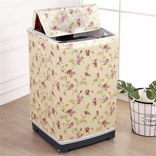 BAMFY Cubierta Lavadora Impermeable Impresión Decorar El Hogar Portátil Con Cremallera Fundas Para Lavadora Y Secadora Para Carga Superior Protector Cubierta Superior(Top opening lid 5-7kg,B)