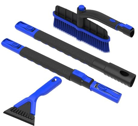 Rascador de nieve para coche, cepillo removedor de invierno con cabezal giratorio de 360 grados, herramienta extraíble para quitar nieve, 26 x 15 cm, fácil de usar, portátil para clima de invierno