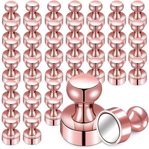 Aenienoe 38Stück Magnete für Magnettafel kleine Magnete Stark Neodym Extra Stark Magneten Halt Whiteboard Kühlschrank mit Griff Fotos Schule Roségold