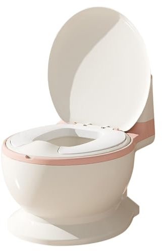 Pot Bébé Toilette Musical Pour Apprentissage De La Propreté - Toilette Bebe & Enfant - Confortable Anti Dérapant Avec Bruit De Chasse & Musique - Pot Amovible - Rose-1PC