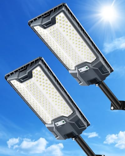 Sararoom Strassenlaternen Strahler Sicherheitsleuchte Wandleuchte | 600W Straßenlampe | Wegeleuchte| Solarlampen für außen mit Bewegungsmelde für Gärten Garage Straßen, 2 Stück