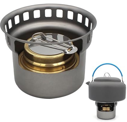 Brûleur à Alcool Mini Portable | Mini Réchaud à Alcool pour Randonnée et Trekking,Matériel de Cuisson Léger pour Randonnée Trekking et Pique-nique en Extérieur