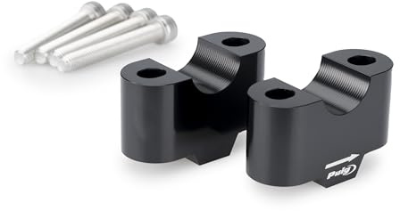 Puig 21810N Risers; accessory to raise the handlebar; improves riding position; Hi-Tech Parts design in anodized aluminum; compatible with various handlebar diameters, Black