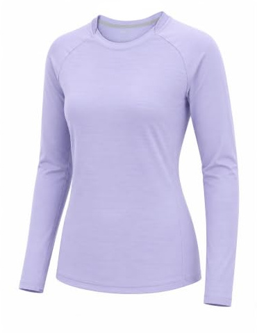 Pioneer Camp Thermal Long Sleeve Women Running Shirts, Moisture Wicking Functional Quick-Drying Crew Neck with Thumb Holes Blouse Tops for Hiking,Running,Outdoor