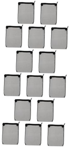 Milisten 15pcs Aquarium Filter Media Bags with Zipper Polyester Mesh for Activated Carbon Zeolite Peat Filtration Reusable Fish Tank Filter Accessories for Water Quality Improvement