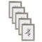 WOLTU Bilderrahmen 10x15cm 5er Set Fotorahmen Holzrahmen mit Passepartout, zum vertikalen oder horizontalen Aufhängen/Aufstellen, Posterrahmen Collage Wanddeko, Silber