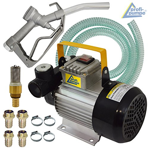 AMUR Dieselpumpe Heizölpumpe SELBSTANSAUGE Pumpe mit/ohne Zähler für Diesel, Heizöl, 12V / 230V Elektro- Fasspumpe Set Zapfpistole, Flexibler Schlauch, hochwertige Verbindungsteile