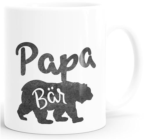 MoonWorks Kaffee-Tasse Papa Bär weiß Unisize