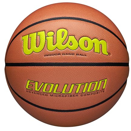 Wilson Evolution 295 Indoor Game Ball WTB0595XB703, Unisex basketballs, orange, 7 EU