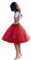 BABYONLINE D.R.E.S.S. Tüllrock Damen Tutu Skirt 5 Lage Petticoat Ballettrock Unterrock Pettiskirt Rot
