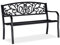 Relaxdays Gartenbank, bequemer 2-Sitzer, mit Vintage-Ornamenten, für Terrasse, Balkon, HxBxT 86,5 x 127 x 60 cm, schwarz