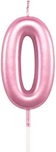 SHATCHI SHATHI Number Pink 0 Candle Birthday edding Anniversary New Year Party Cake Decorations Topper Girls