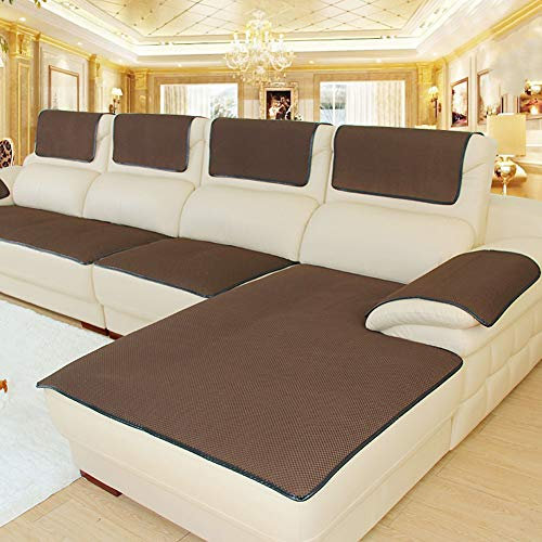 CClz Anti-rutsch Atmungsaktive Sofabezug Für Haustiere Hund, Sommer Sectional Sofa Sofa Überwurf Für Ledersofa Schmutzabweisend Möbel Protector-Kaffee 70x150cm(28x59inch)