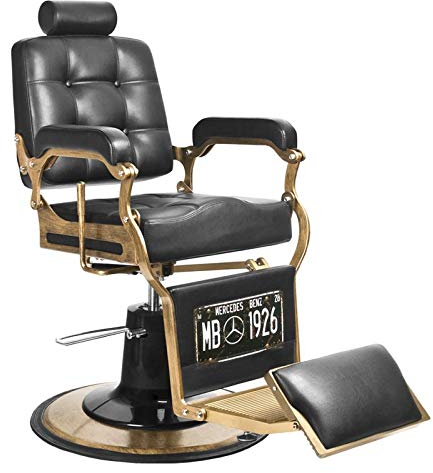 Activeshp Boss Friseurstuhl Friseursessel Barberstuhl Bedienungsstuhl Friseureinrichtung Schwarz | 360 Grad drehbar | höhenverstellbar mit hydraulikpumpen |