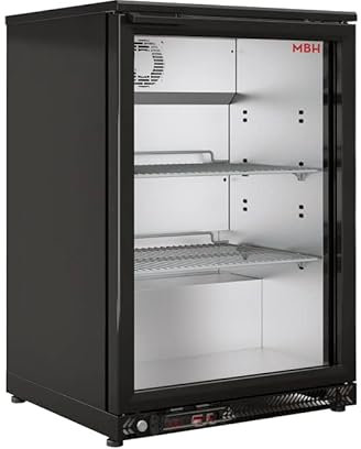 MaquinariaBarHosteleria MBH - Botellero frigorífico expositor 1 puerta de cristal para hostelería. Enfriador de botellas refrigerado profesional para bar y restaurante.
