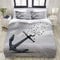 MOBEITI Bedding Bettwäsche-Set,Anker fliegen Möwen grau Print,Mikrofaser Bettbezug und Kissenbezug - (135 x 200 cm)