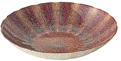 Anton Studio Designs - Nova Bowl - Diameter 33 cm - Multi Coloured Decorative Glass Bowl for Home and Holiday Decoration