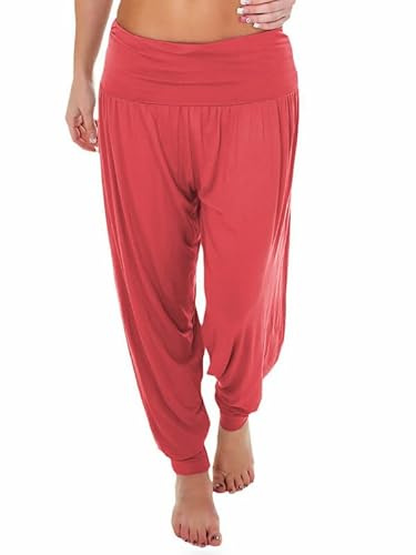 R&N FASHIONS Ladies Harem Trousers – Women’s Full Length Stretch Yoga Pants – High Waist Elasticated Joggers – Lightweight Lounge Bottoms – Casual Loose Fit