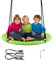 GIANTEX Balançoire Nid d'oiseau, Balançoire Ronde pour Enfant Adulte, Charge Maximale 150 kg, Balançoire Exterieur Réglable en Hauteur, pour Jardin, Balcon, Cour Ø 90 cm (Vert)