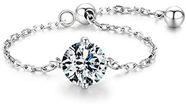 DOOLY 5 Stil Klarer Kettenring Trendy 925 Sterling Silber Einstellbare Charm Gold Farbe Ringe für Frauen Hochzeit Schmuck