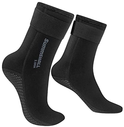 Summshall 3mm Neoprensocken für Damen und Herren, Warm Halten Neopren Socken Anti-Rutsch-Sohle Neoprensocken Langlebigkeit Wattsocken für Wassersport