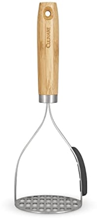 Culinare Naturals Kartoffelstampfer, Edelstahl mit Griff aus natürlichem Bambus, 27cm x 10cm, Gemüsestampfer, C70008