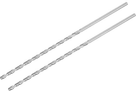 sourcing map HSS(High Speed Steel) Extra Long Twist Drill Bits, 3.5mm Drill Diameter 160mm Length for Hardened Metal Woodwork Plastic Aluminum Alloy 2 Pcs