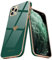 Teageo for iPhone 11 Pro Max Case Cute Heart Pattern for Women Girls Slim Luxury Bling Plating Soft TPU Anti-Scratch Shockproof Bumper Phone Case for iPhone 11 Pro Max, Blackish Green